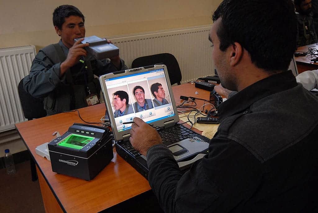 Afghan National Civil Order Police prepare for operations in Afghanistan.
