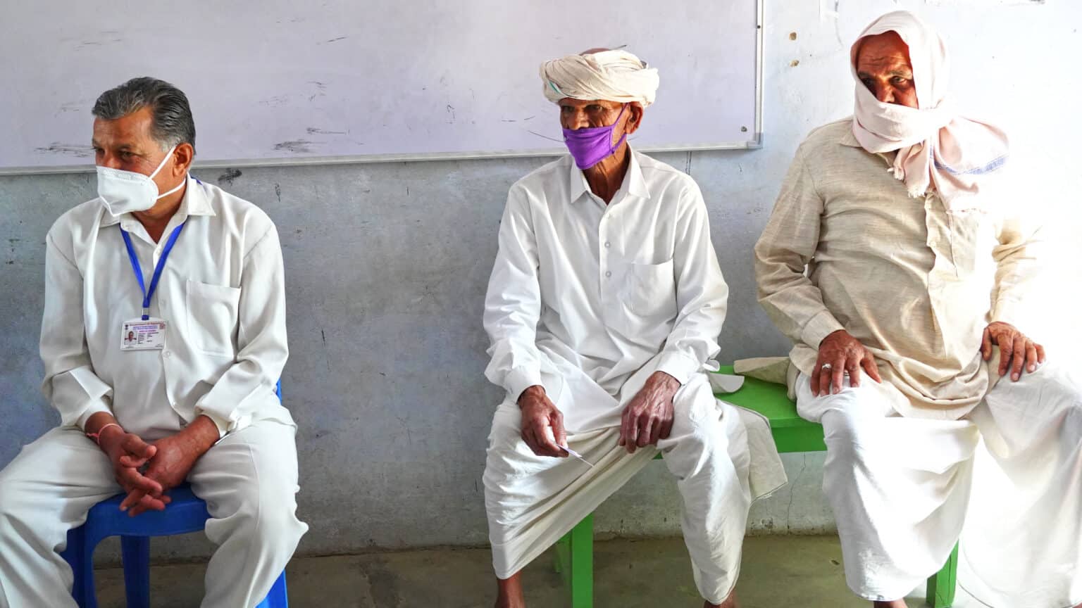 Senior Citizens and with aged above 45 yrs with co morbidities awaits their turn to get a Covid 19 coronavirus vaccine. Second wave of covid 19 concept.