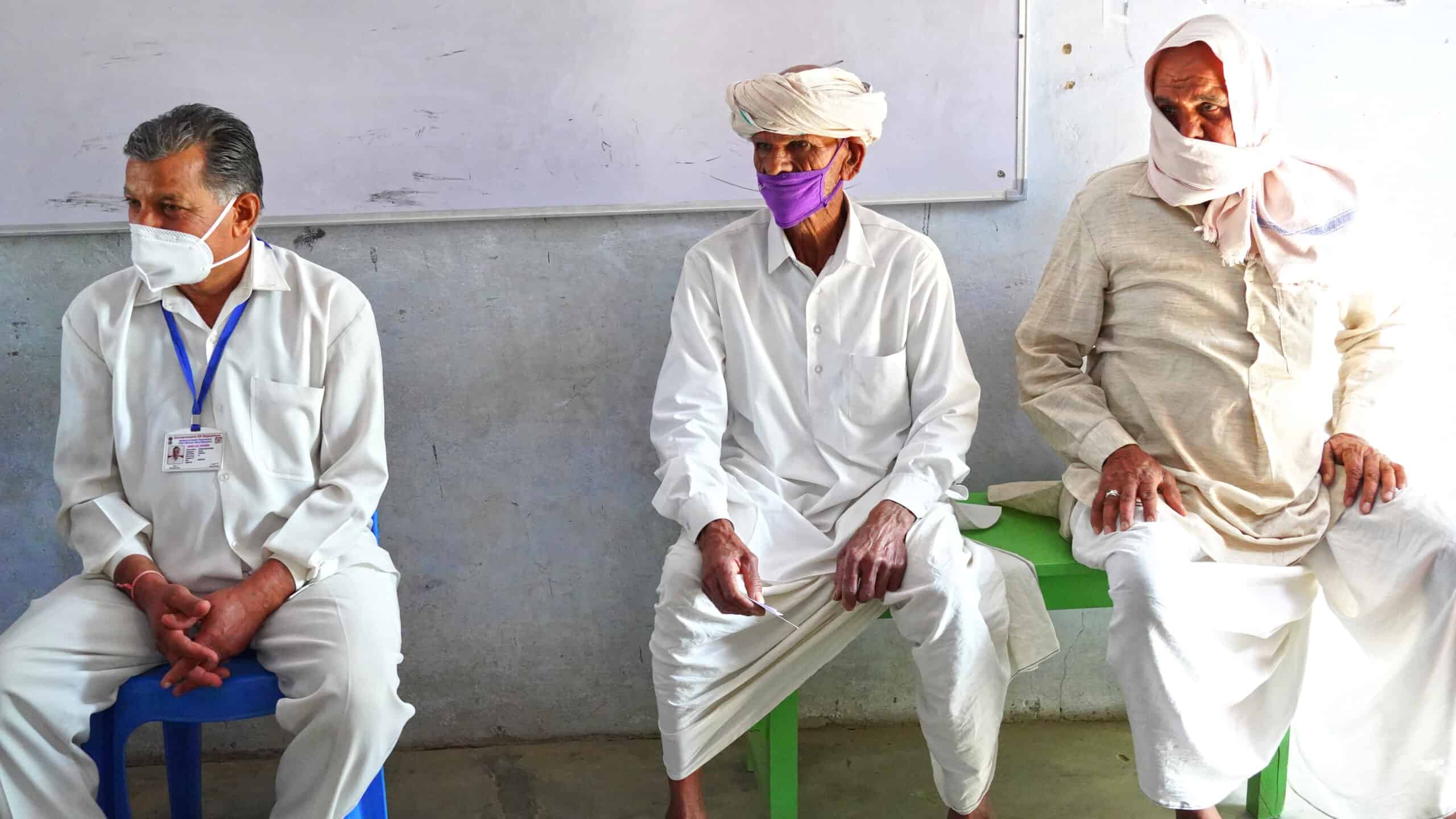 Senior Citizens and with aged above 45 yrs with co morbidities awaits their turn to get a Covid 19 coronavirus vaccine. Second wave of covid 19 concept.