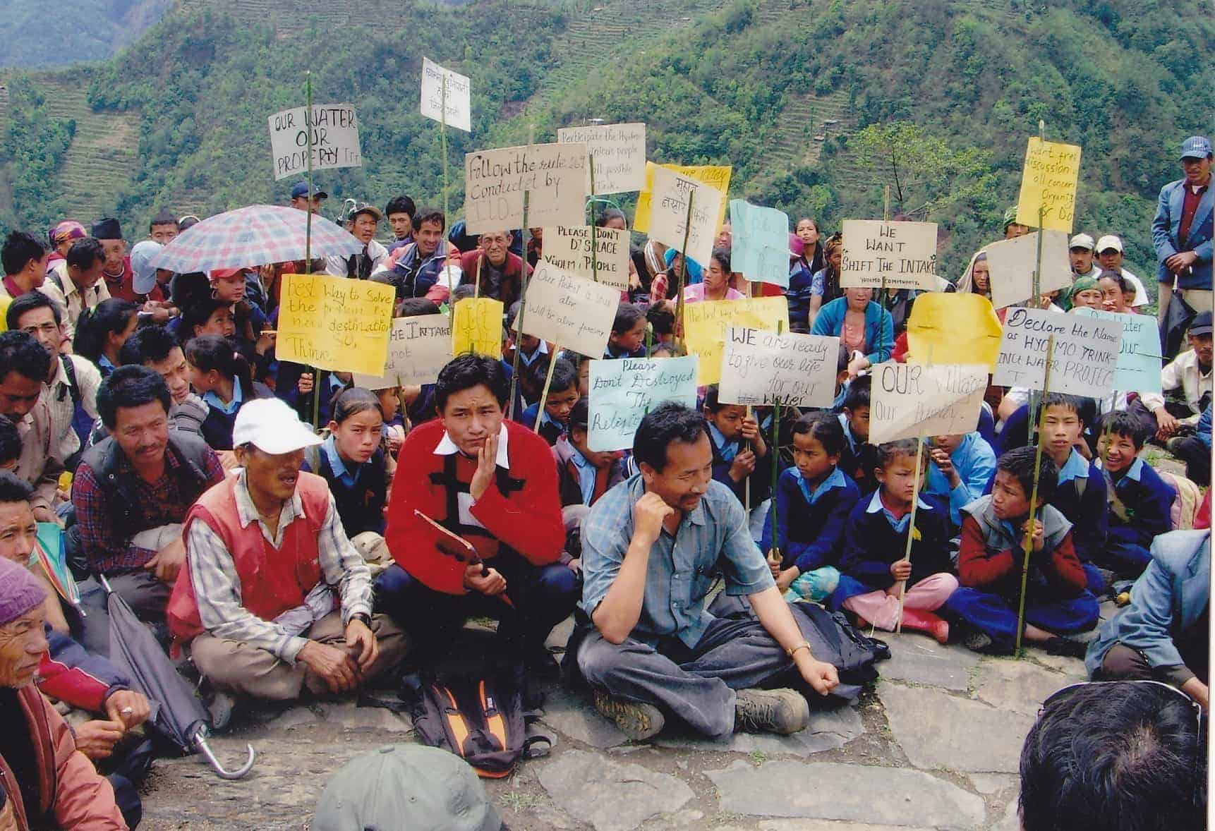 Hyolmo community staging protest at Helambu VDC in Kharchyung VDC Courtesy Tasi Hyolmo