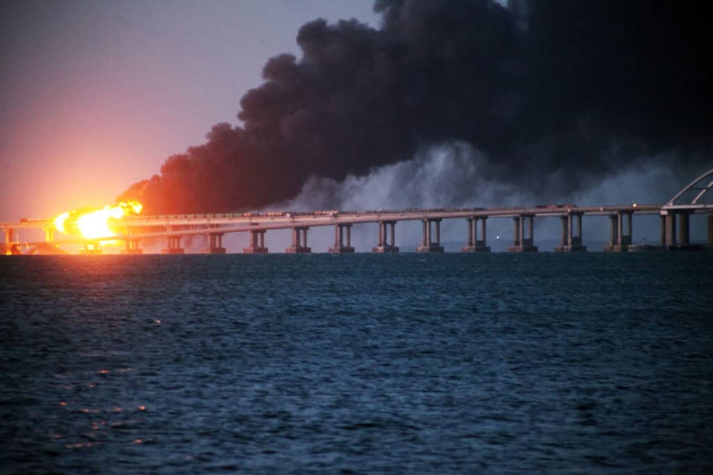 Consequences of the explosion on the Crimean bridge in the Kerch Strait.
