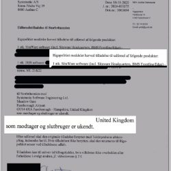 In November 2020, Systematic was granted permission to export military software from Denmark to their British subsidiary. On the export license, end user is listed as unknown.