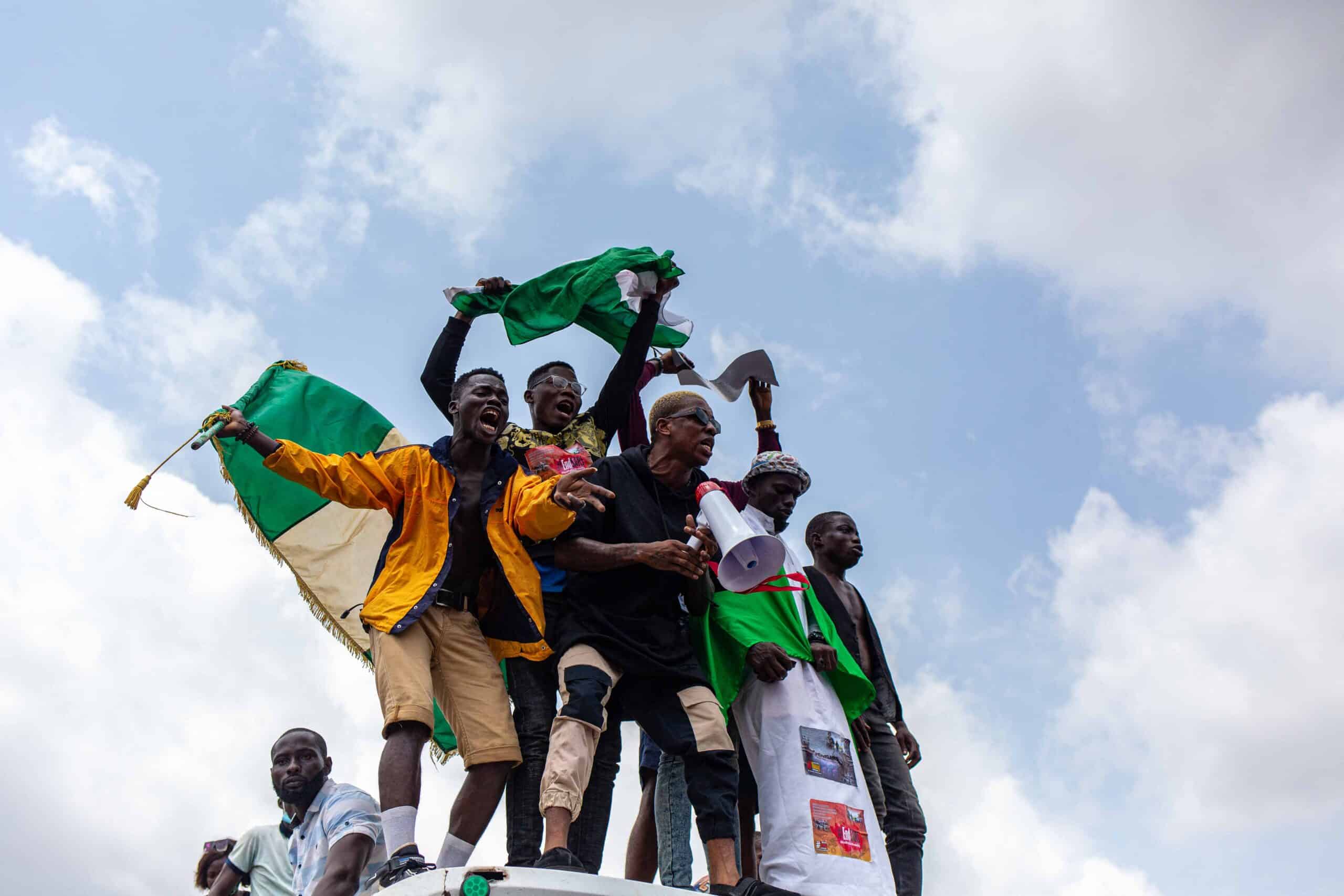 NIGERIA UNREST POLICE DEMO