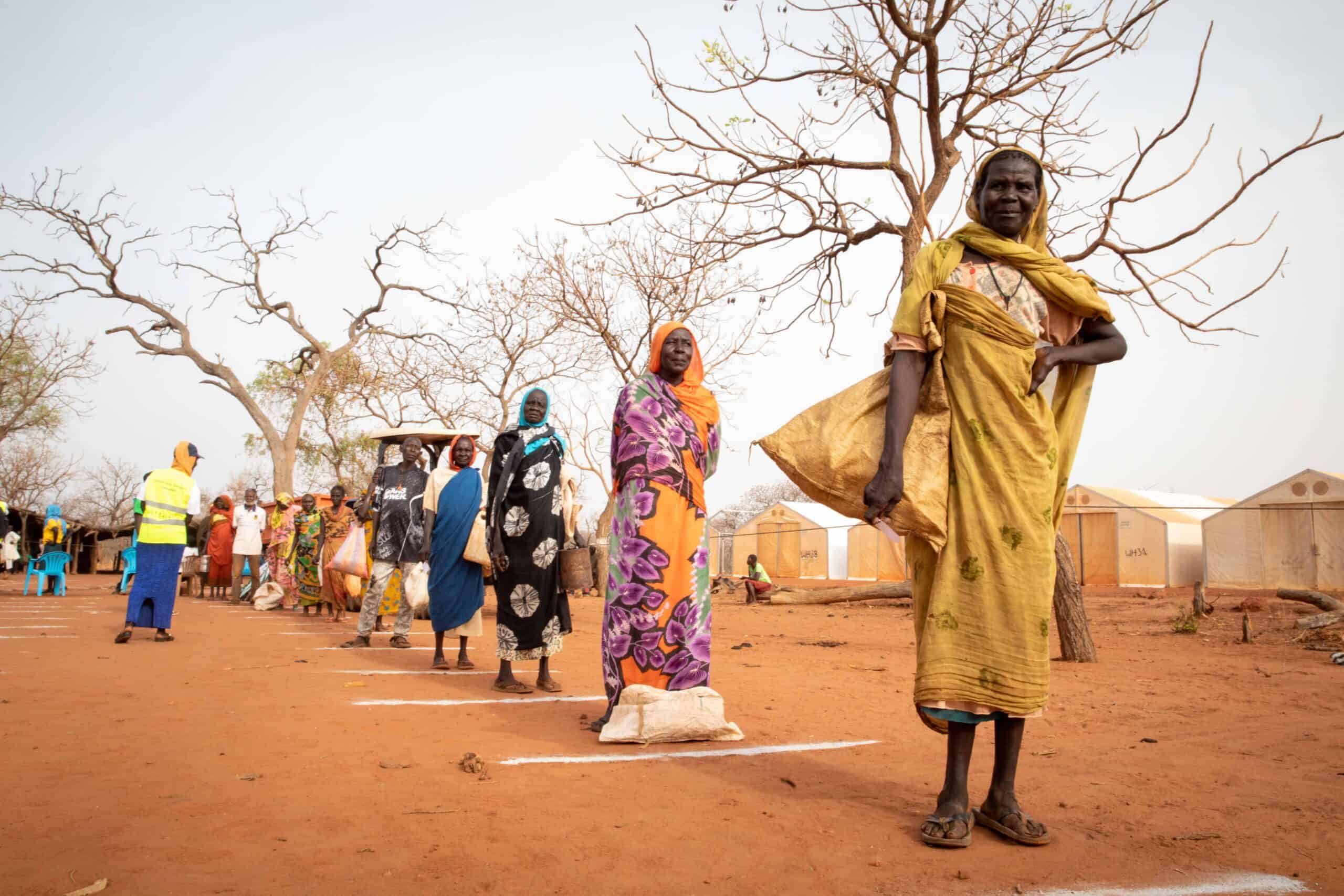 South Sudan. COVID 19 precautions during food and soap distribution