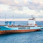 Container Ship Maersk Patras Is Pictured Docked In Port Las Palmas De Gran Canaria, Spain.