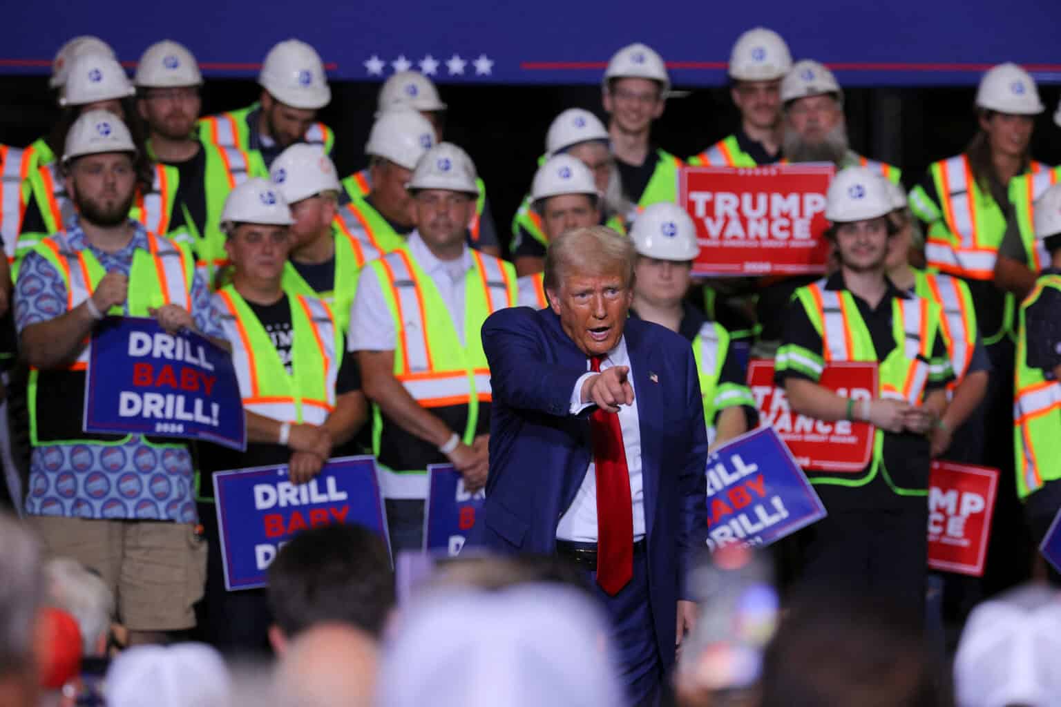 Republican Presidential Nominee And Former U.s. President Trump Visits Alro Steel Manufacturing Plant In Potterville