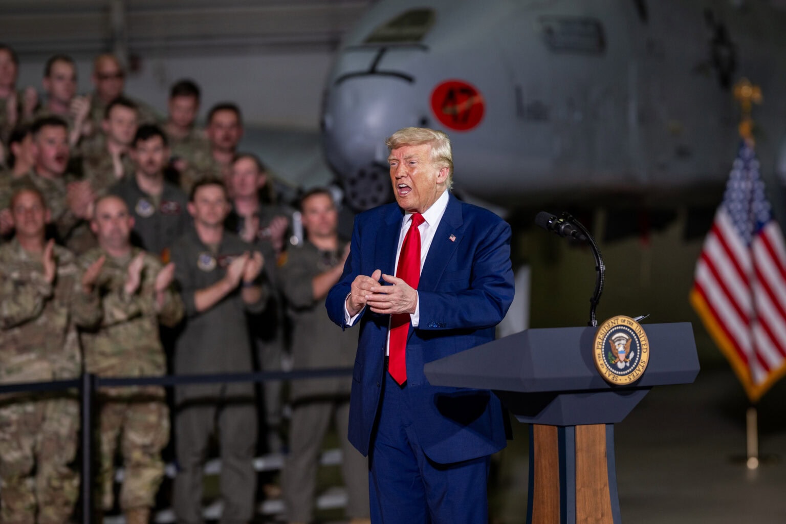 Trump delivers speech at selfridge air national guard base