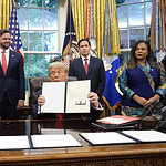 Donald trump meets democratic republic of the congo foreign minister therese kayikwamba wagner and rwandan foreign minister olivier nduhungirehe at the white house 27 jun 2025