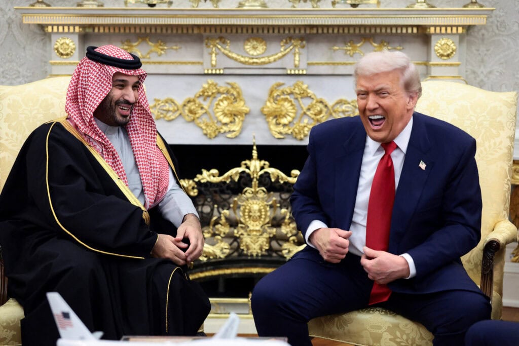 U.S. President Donald Trump meets Saudi Crown Prince Mohammed bin Salman at the White House in Washington