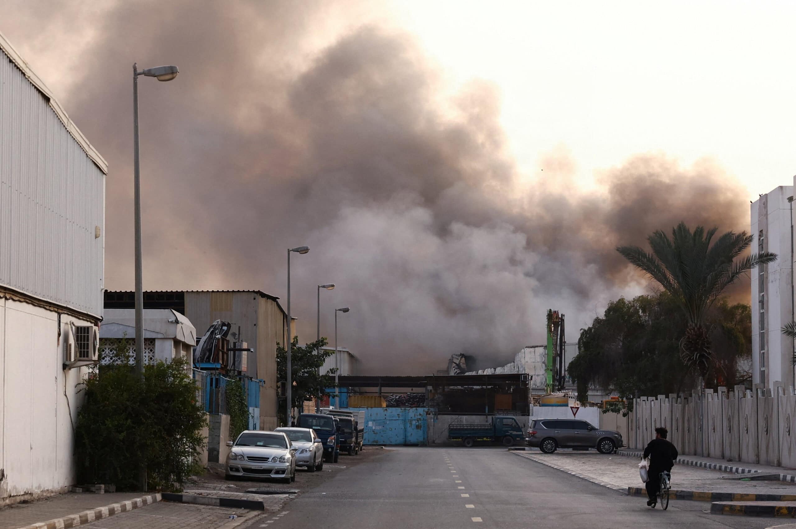Smoke rises in Sharjah, following reports of Iranian attacks after United States and Israel strikes on Iran